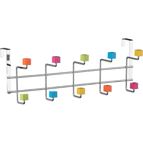 Premier Housewares Multi-Colour Plastic Cubes 10 Hook Over Door Hanger (1/2)