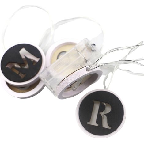 Guirlande lumineuse LED Ramadan, lettres en bois ajourées, décoration intérieure pour l'Aïd Moubarak. (1/5)