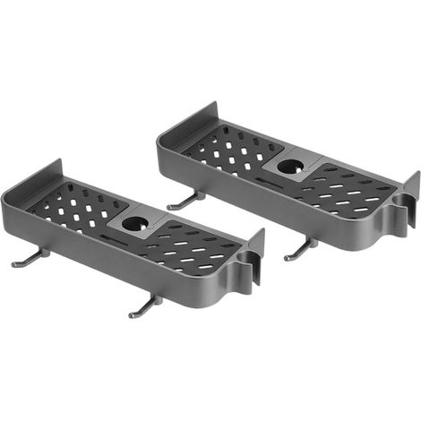 2pièces Étagère de Douche Panier de Douche Coulissante Porte-articles de Toilette Porte-savon Accessoires de Salle de Bain Étagère de Rangement (1/5)