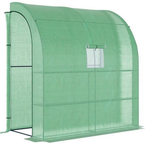 Serra da parete 200 x 100 x 215 cm con 2 porte, protezione UV, acciaio e PE, verde (1/5)