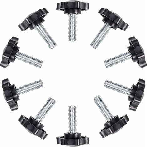M6x25mm Vis de pouce, étoile en plastique moletées Bouton de serrage à vis Thumbscrew(20pcs)