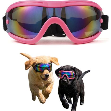 Lunettes pour chien avec protection UV pour les activités de plein air et les promenades à dos de chien — monture en TPU couvrante avec coussinet nasal, verres réfléchissants UV400, protection contre (1/5)