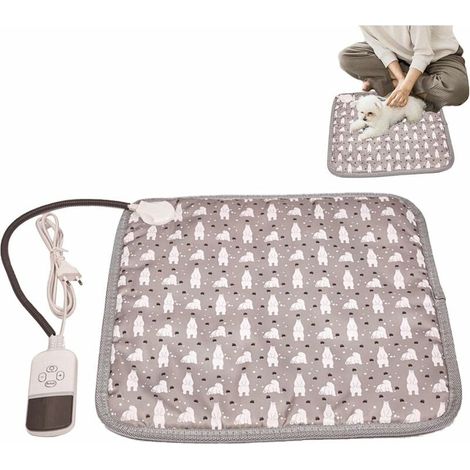 Tapis Chauffant Chien Chat Coussin Chauffant Electrique pour Animaux, Electrique Coussin pour Chien Chat avec Minuterie et Régulateur de Température, Protection Contre la Surchauffe 45 45cm (1/4)