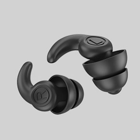 Bouchons d'oreilles en silicone antibruit et isolants phoniques, noirs -KZQ (1/5)