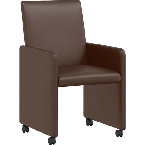 Esszimmerstühle mit Rollen 2 pcs Braun 57 x 66 x 94 cm vidaXL