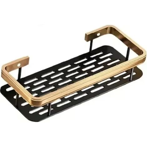 (doré, 1 pièce) Étagère de salle de bain murale sans perçage pour flacons de shampoing, porte-bouteilles d'angle pour douche, étagère de rangement pour toilettes, accessoires de salle de bain et de cu (1/5)