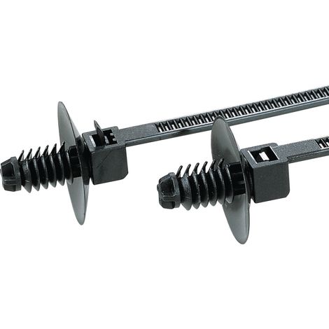 HellermannTyton 150-55610 T18RDP5-PA66-BK Kabelbinder 110 mm 2.50 mm Schwarz mit Spreizanker und Tel