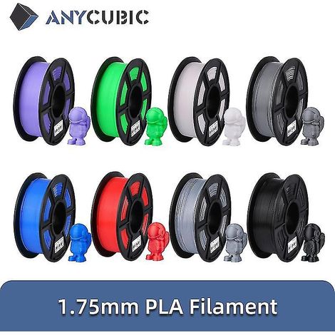 Anycubic 1,75 mm PLA-Filament für 3D-Drucker, 1-kg-Spule, Gummi-Verbrauchsmaterialien für FDM-3D-Druck Mega S Vyper – Silber – 1 kg