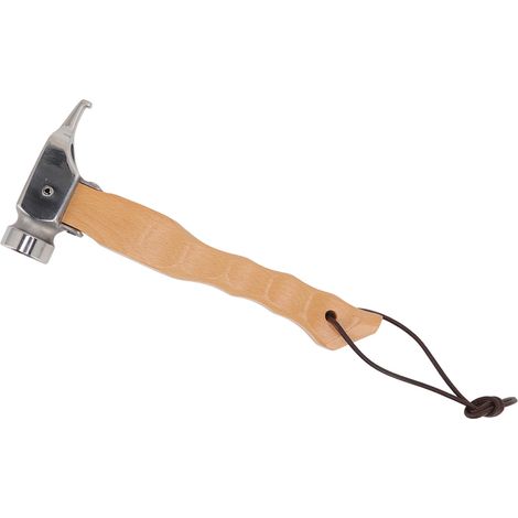 Marteau de camping mini avec manche en bois, tête percée, marteau multifonctionnel portable avec dragonne en acier inoxydable (1/5)