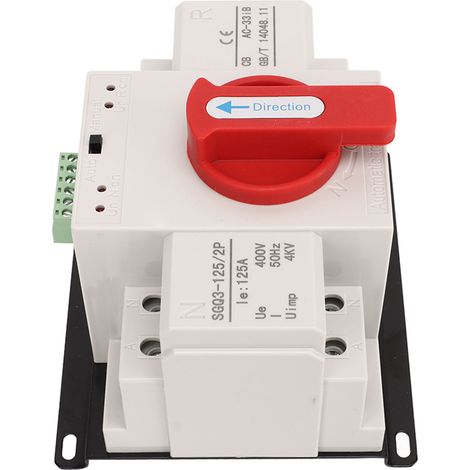 Automatischer 125-A-Doppelstromumschalter mit rotem Griff, 400-V-Not-Aus-Schalter für Industriegeneratoren (1/5)