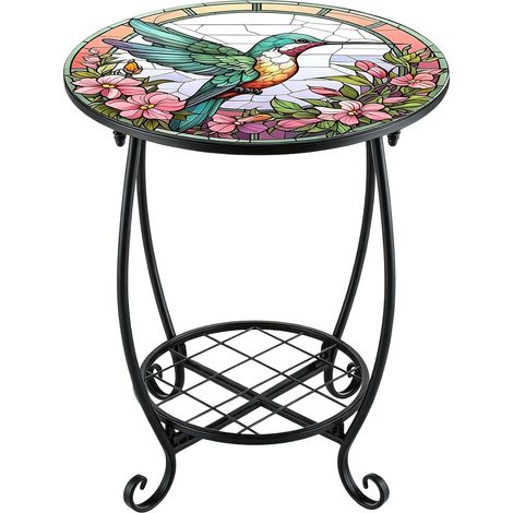 Table Ronde pour Patio  Meuble de Jardin en métal avec Motif Animal  Table D'Appoint pour Patio Extérieur  pour terrasse, Balcon, Jardin, Cour, Salon, Chambre, intérieure (1/5)