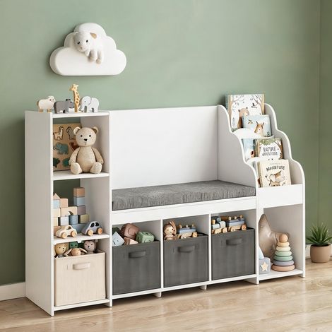 Étagère de rangement enfant en MDF avec coin lecture et 3 (1/5)