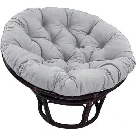 (Gris) Coussin de siège épaissi imperméable, coussin de chaise rond de diamètre 40 x 40 cm, coussin de balançoire suspendu intérieur/extérieur (1/4)