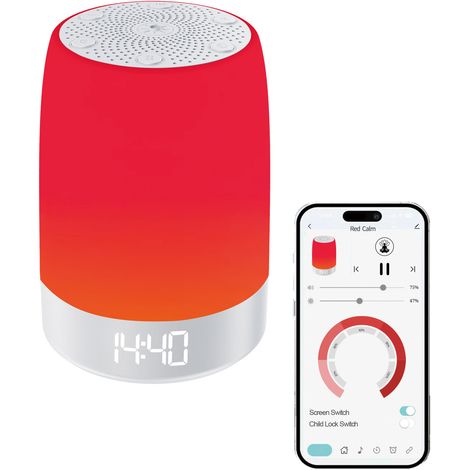 Luce notturna rossa 620-690 nm, 32 suoni bianchi, 7 allarmi diversi, controllo app, batteria da 2600 mAh (1/5)