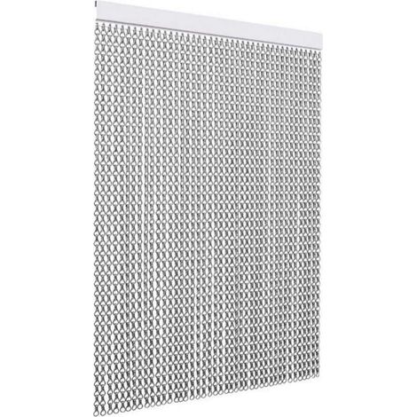 TENDAGGIMANIA Tenda Antimosche per Porte e Finestre - Colore binario: Argento - Modello Catena in Alluminio - (L.100 CM X H.240 CM, Grigio)