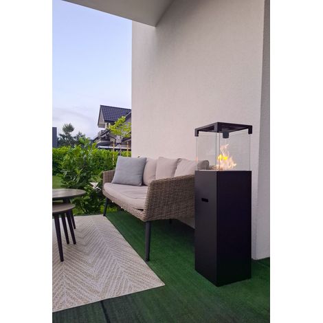 Bioethanol Standkamin Patio Bestia mit Sicherheitsglas, Edelstahlbrenner 3 l, Schwarz matt (1/5)