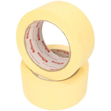 Lot de 2 Rubans de Masquage 48 mm x 50 m Ruban de Protection Autocollant Jaune pour Travaux de Peinture-NANOTEH (1/5)