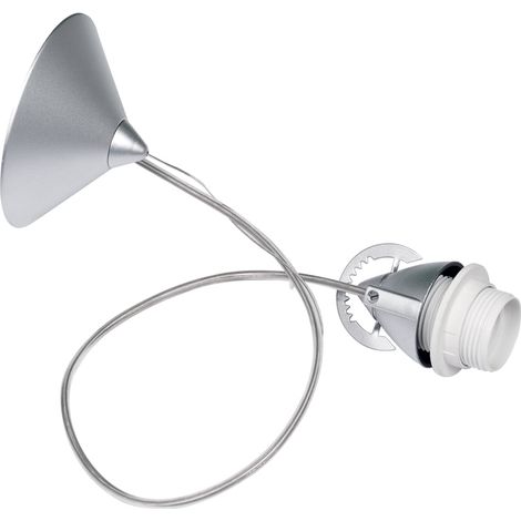 Colgante susp con cable de acero 1xe27 al.reg.xd.11,5cm plata