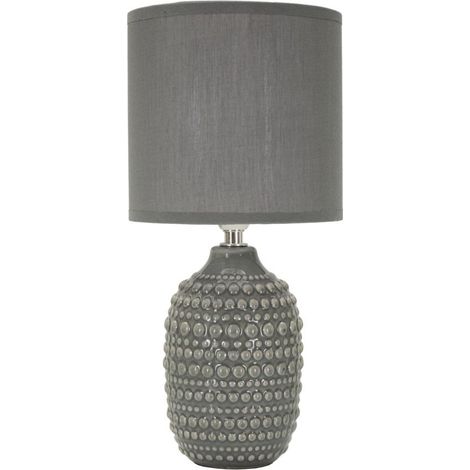 Lampe à Poser en Céramique "Points" 30cm Gris