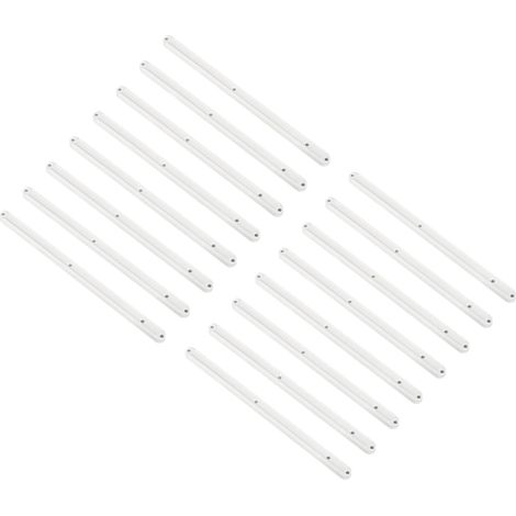 Glissières De Tiroir, 16Pcs 300mm - Rails De Tiroir En Plastique, Rails De Guidage Rainurés Montés Sur Le Côté Pour Tiroirs De Cabinet Tables De Chevet Armoires Commodes (Blanc) (1/5)