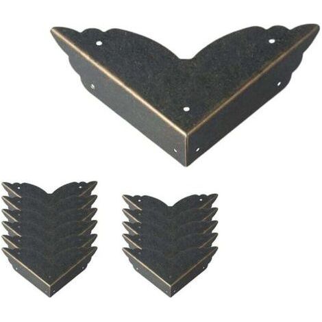 12pcs Vintage Metal Corner Protectors Antique Style Furniture Edge Protectors Table Chest Jewelry Box Protectors (1/4)