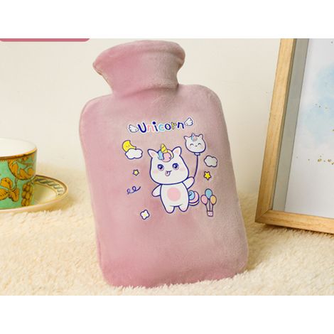 Licorne Bouillotte pour Enfants Bouillotte Eau Chaude avec Housse Unicorn Bouillotte avec Housse en Coton Bouillotte Amovible (1/4)
