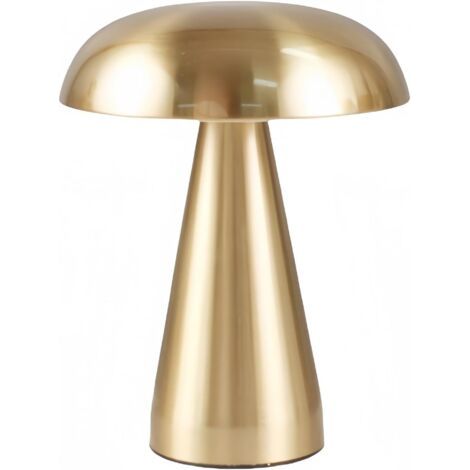 Golden mushroom lamp, rechargeable table lamp with touch dimming function for bedroom and office (1/5)