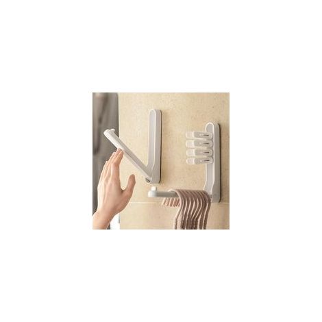 Set di 2 organizer per appendiabiti, appendiabiti pieghevoli, adatti per ante di armadi e lavanderie, organizer per appendiabiti da parete con retro adesivo, salvaspazio, per riporre appendiabiti e ve