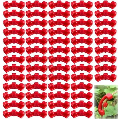 CCYKXA 100 Pieces Plant Support Clip Bender, 90° Plant Clips Bender, Climbing Plant Support Bender to Guide Plant Growth Direction (Red)
