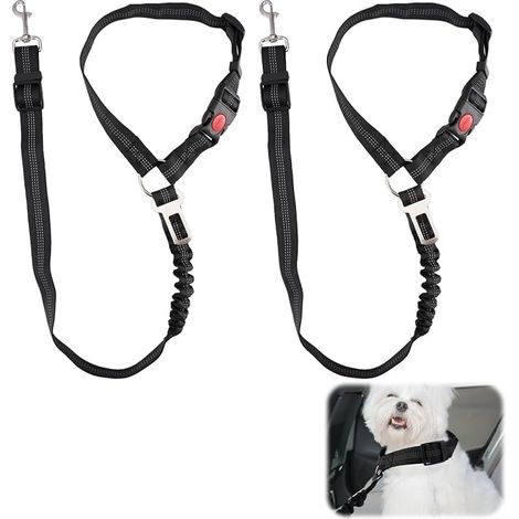 Ceinture Securite Chien Voiture Laisse pour Chien Attache Ceinture de Cecurite Sécurité Universelle Absorption des Chocs Chats Voitures (1/5)