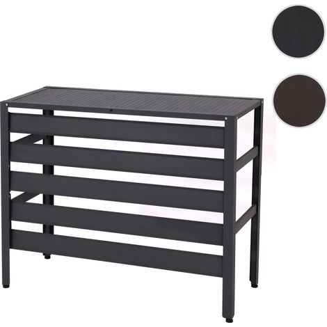 Mendler – Cache climatiseur en aluminium 74x98x38cm – Résistant aux intempéries et à la rouille – Support pour plantes – Circulation optimale de l'air