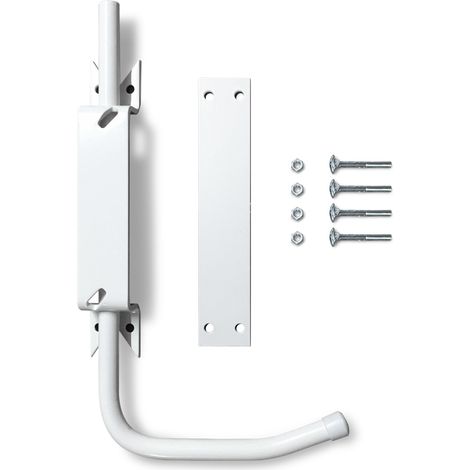 Bloque volet blanc droit standard pour volet PVC – Acier massif 14mm – Installation facile sans scellement – Adapté pour volets PVC