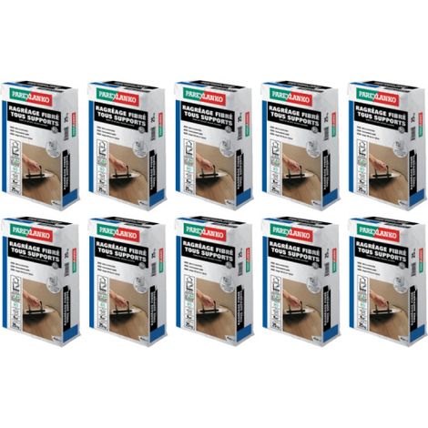 Parexlanko – Lot de 10 ragréages fibrés tous supports – Spécial rénovation – Application jusqu'à 20 mm en une passe – Pour chantiers humides – 250kg