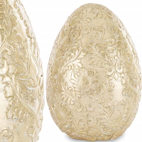 Statuetta a forma di uovo di Pasqua, uovo decorato in oro, 18 cm (1/5)
