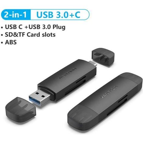 Lecteur De Carte SD - USB Type C Et USB A - Compatible SD Micro SD TF Jusqu'à 512 Go - Vitesse De Transfert 5 Gbps - 1 Pièce