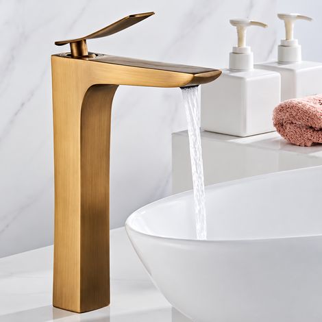 Mitigeur lavabo modèle haut couleur antique avec flexibles d'arrivée d'eau de 60 cm 40 × 30 × 10 cm 1,406 kg – Livraison gratuite (1/2)