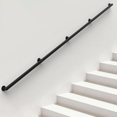 Main Courante Escalier Intérieur en Alliage d'Aluminium - Rampe Murale Diamètre 3.2 cm, Capacité 200 kg pour Porche, 420cm (1/5)