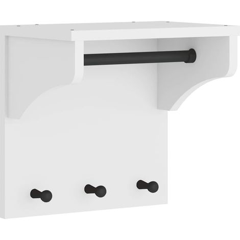 Porte-manteau mural，Porte-vêtement s SANDNES blanc 43x30x42 cm bois massif pin CFW44422 (1/5)