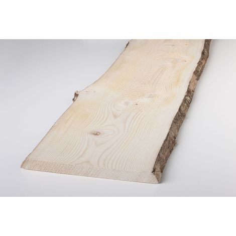 Massivholzbrett Weißtanne mit Baumkante 200 x 31 - 35 cm x 28 mm Arbeitsplatten (1/2)
