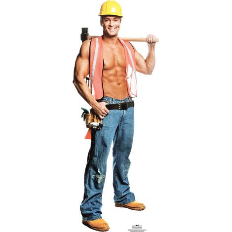 Figurine en carton chippendale Billy - Ouvrier bâtiment 189 cm