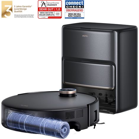 MOVA Z60 Ultra Saugroboter – 28.000 Pa starke Saugleistung, HydroForce Wischen, AutoShield Teppichschutz, StepMaster 2.0 Hindernisüberwindung, DuoSolution Mop
