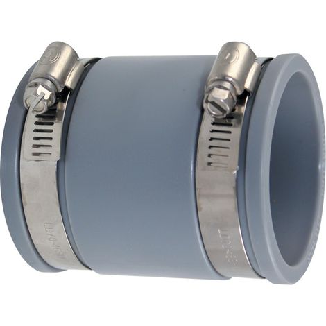 Fitt – Raccord PVC multi-matériaux Ø100-112 mm – Souple gris – Installation rapide sans collage – Compatible PVC, ABS, PE, cuivre