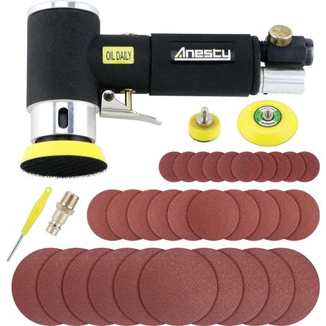 Mini Ponceuse excentrique à air comprimé 50 mm / 75mm Ponceuse Orbitale Air Sander 2" / 3" Petit Ponceuse Pneumatique Orbitale (1/5)