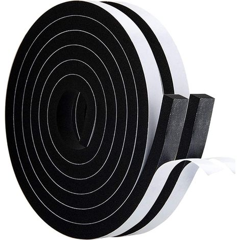 12mm (W) x 10mm (D)/4M Self Adhesive Door Window Seal Strip Rubber Seal Sound Insulation Waterproof Collision (1/5)