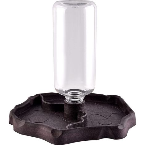 Distributeur d'eau pour Reptile, Abreuvoir Tortue, Mangeoire Gamelle Tortue Terrestre Distributeur 2 en 1 de Nourriture Anti Debordement Plastique Bol Accessoire - Brun (1/5)