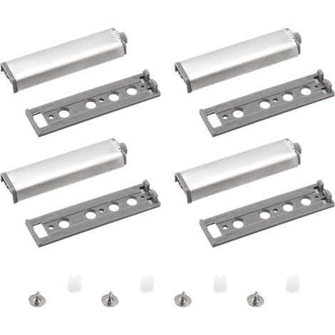 Ferme-porte Poussoir - Fermeture Magnétique pour Portes et Tiroirs - Compatible Meubles Cuisine Salle de Bain Chambre - Lot de 4 (1/5)