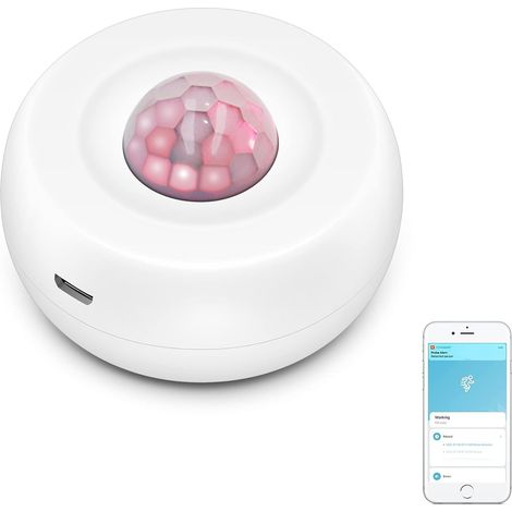Détecteur de Mouvement Intelligent WiFi:détecteur de Mouvement PIR Alerte,système de sécurité Domestique Infrarouge sans Fil avec alertes d'application,portée de détection à 360 degrés (1/5)