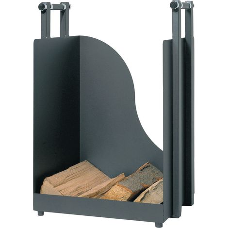Holzkorb Holzkiste Kaminholzkorb anthrazit beschichtet B  H  T = 40 x 57 x 36 cm