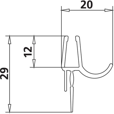 Kermi Dichtleiste x2, 4621, 985mm, Transparent, mit Wasserabpralleffekt, 2539348