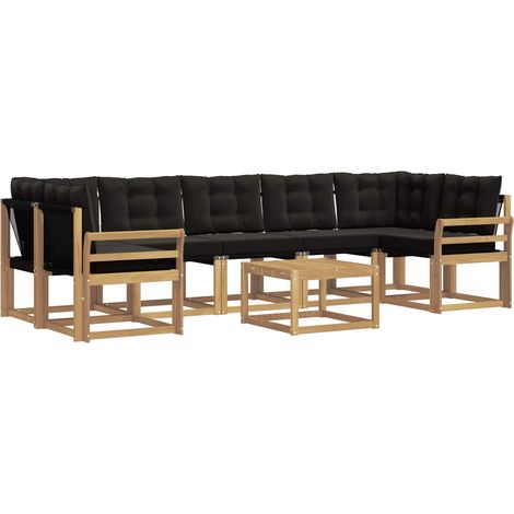 Outdoor-Sofagarnitur 8 Stk. Weiß und Schwarz vidaXL (1/5)